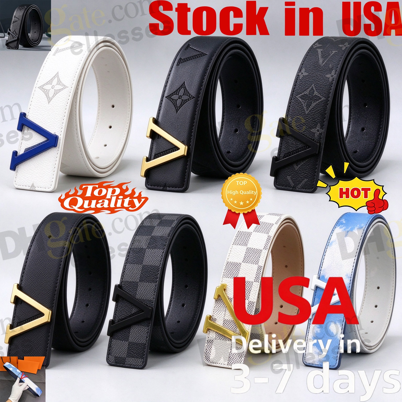 Classic design pattern leather belt equipped with metal letter style clasp Luxurious and fashionable suitable for various occasions demand belts des
