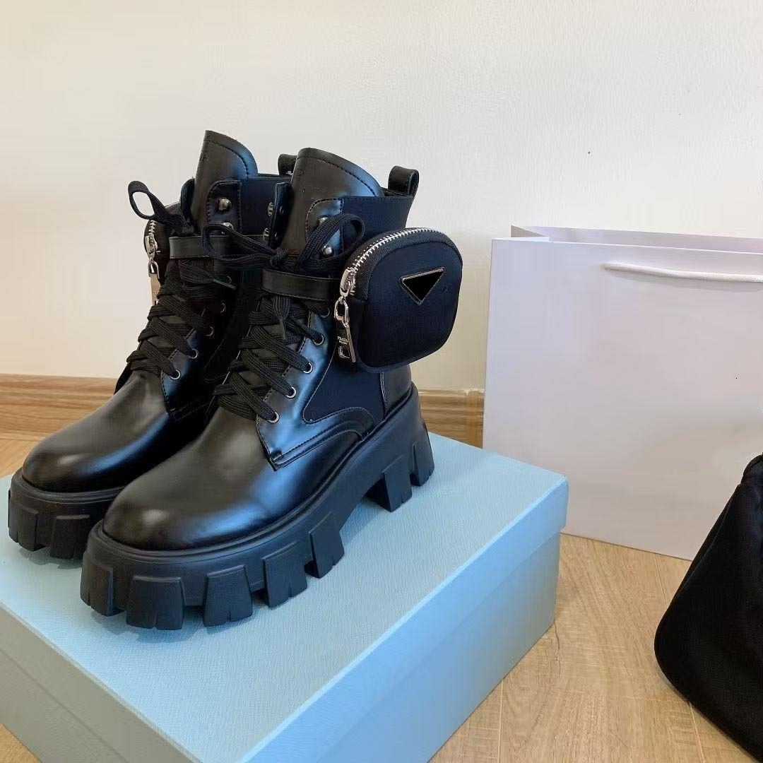 Womens Patent Leather Pointed Toe Ankle Boots Side Zippers Chunky Block Heel Side Zipper Designer Leather Platform Combat Boots Party And Daily Wear