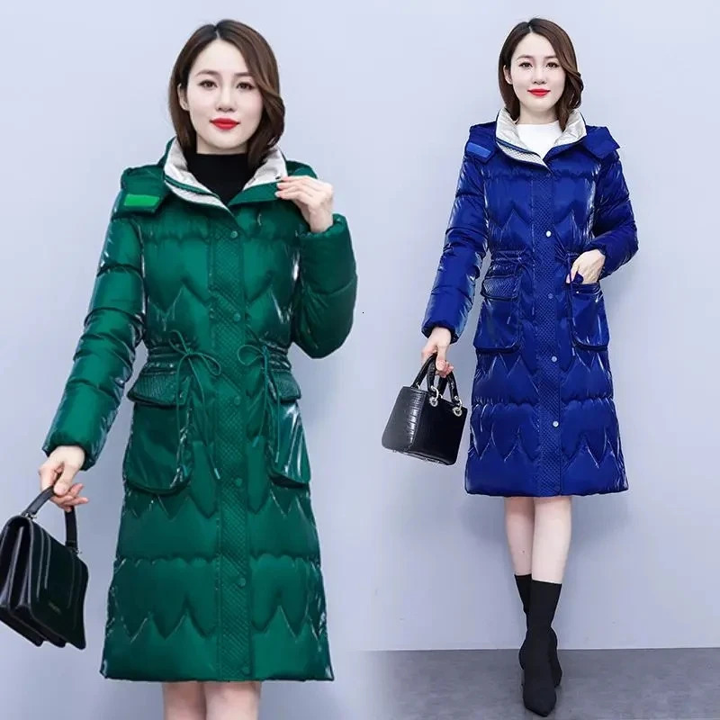 Winter Jacket Parka Coat Hooded Overcoat Female Thick Warm Cotton Padded Puffer Parka Long Windproof Outwear 260929