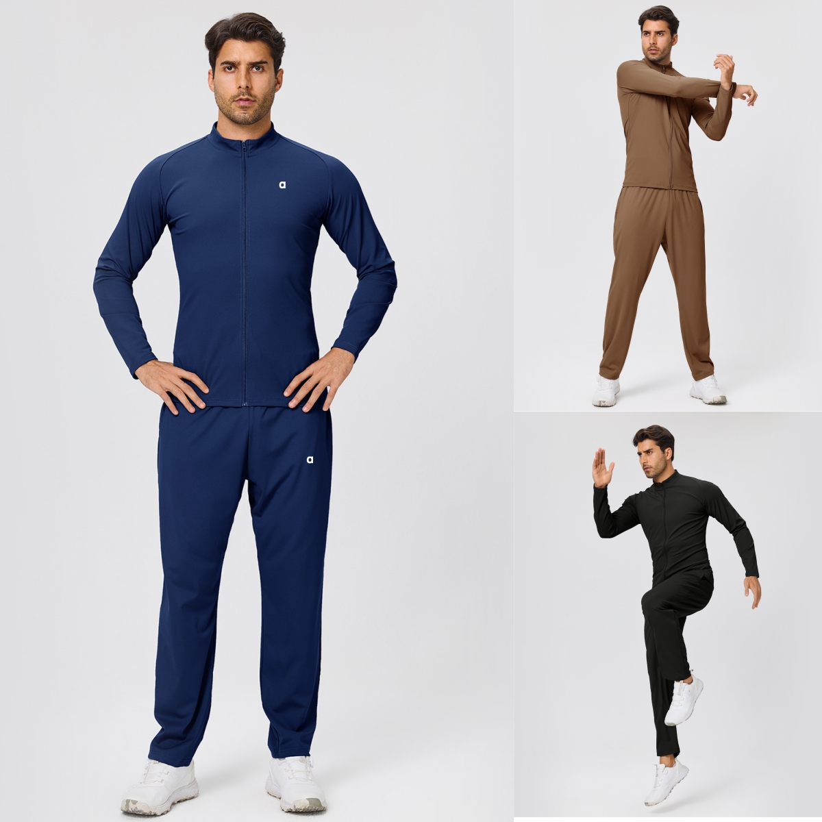 A3109 3D hiver hommes léger chaud à manches longues haut et pantalon Long doublé polaire ensemble de sport pour des vêtements d'entraînement déco