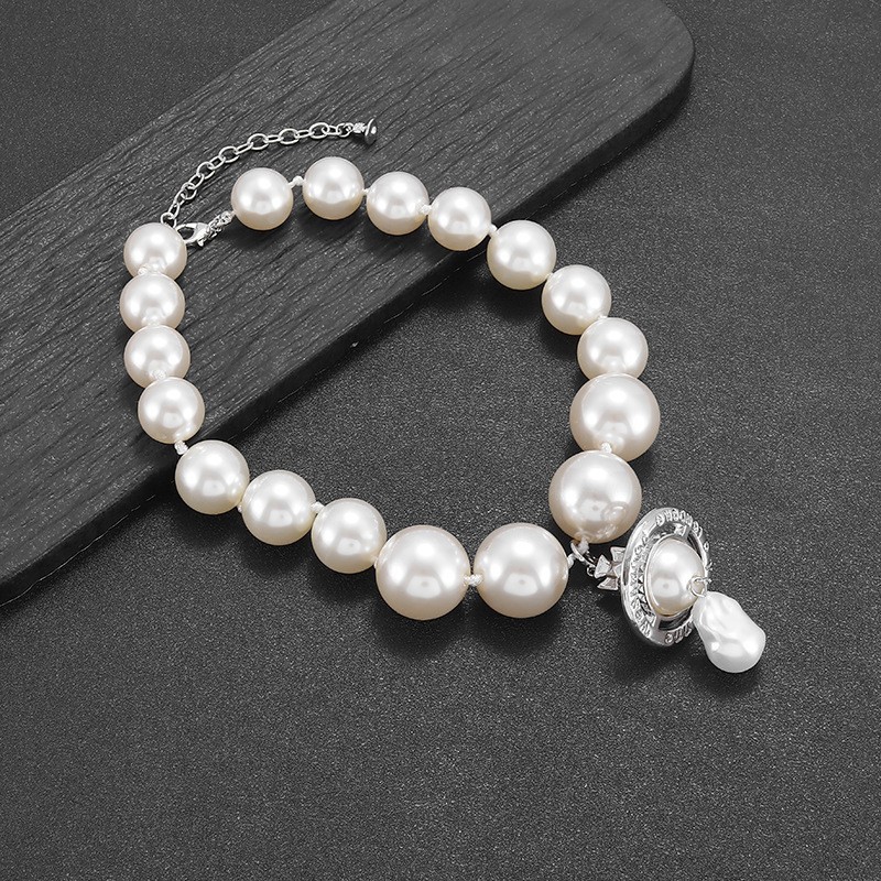 New Designer Silver Plated Asteroid Pendant With Large Pearl Necklace Luxurious High End Gift Suitable For Womens Parties Exquisite Matching With Je