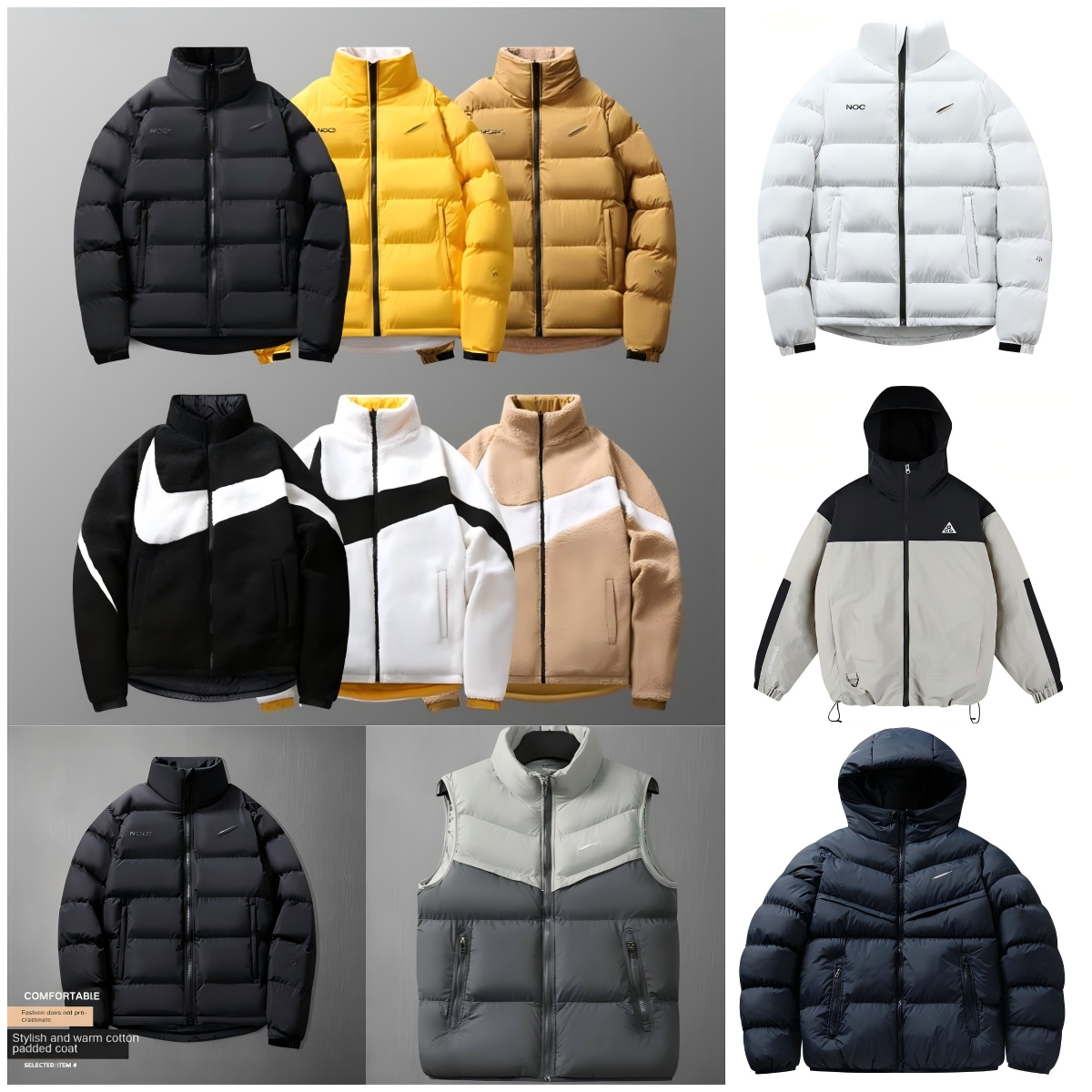 NOCTA puffer Jackets shiny Parkas Designer Mens Down Jacket Windrunner Vest White Duck Down Winter Coats Men Women Thickening Warmth Windbreaker Cou