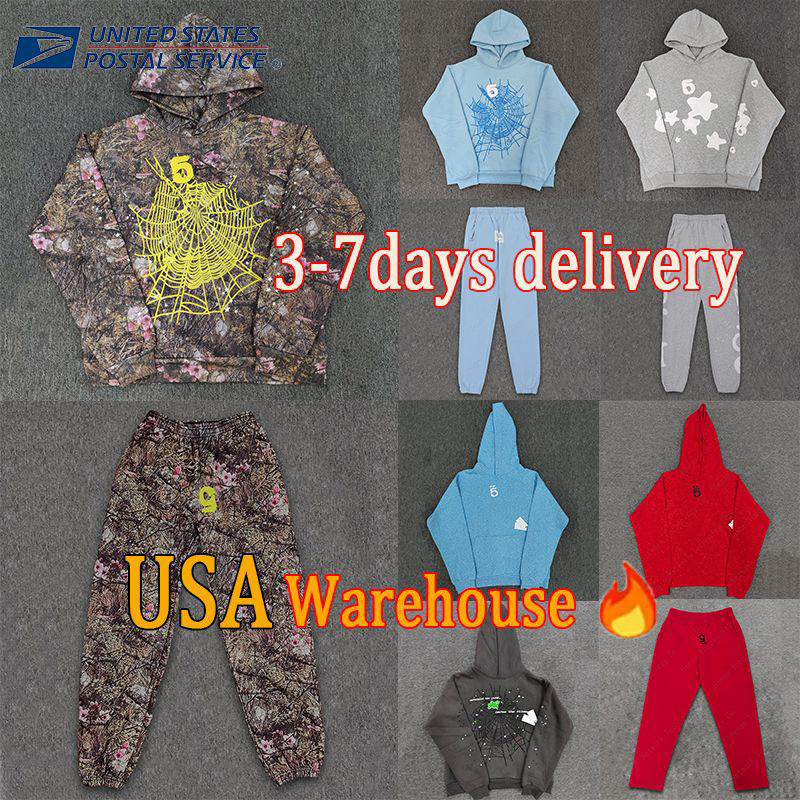 designer hoodie men hoodies fashion graphic hoodie and hight quality pants Street puff print web hoodies Loose skin-friendly tracksuits us size s-xl