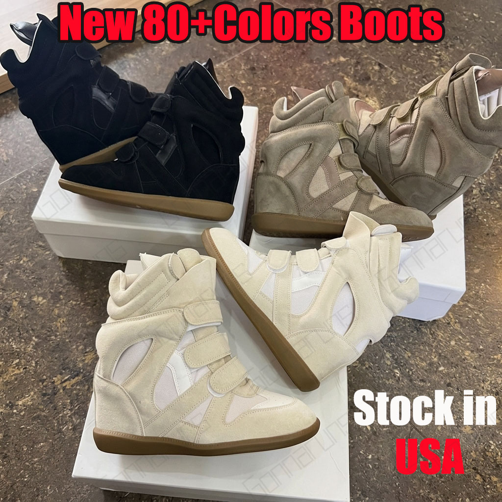 Isabel MarantBoots Bekett Wedge Sneakers Women Shoes Designer Faux Suede Winter Snow boots Genuine Leather Hidden Wedge high top Ankle Boots Gum Sol