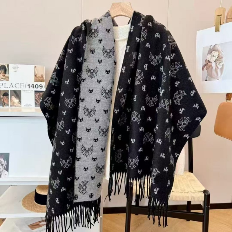 scarf designer scarf luxury scarf thick tassel cashmere classic cross flower gothic circular logo jacquard couple street men and women same style