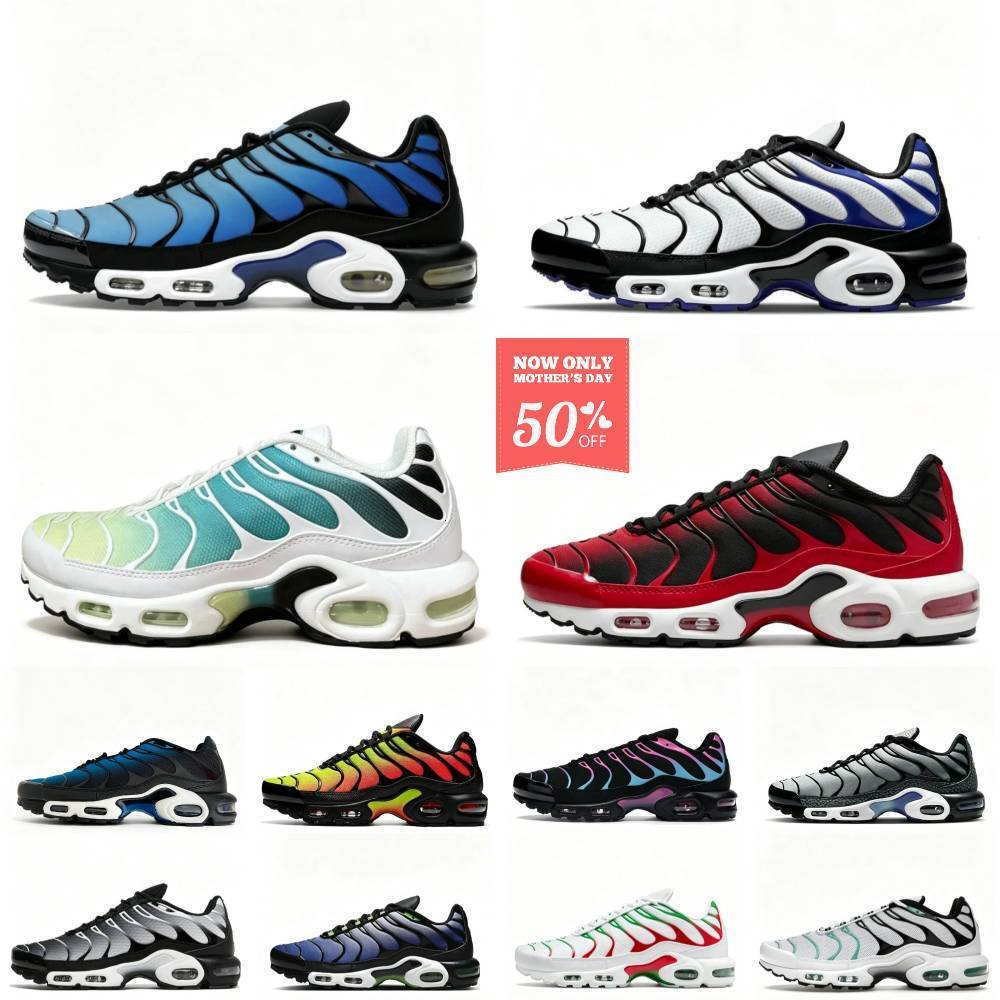 Designer Tn Ultra Mens Sports Shoes Classic Tns Requin Outdoor Trainers Casual Shoes Triple White Black Hyper Blue Tiger Sky Unity Gradient Breathab