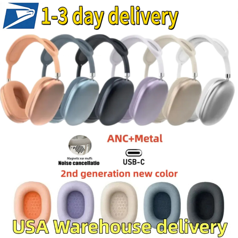USA Stock for airpods max Pro maxs 2 3 4 metal ANC headband Headphone Accessories TPU Transparent Solid Silicone Waterproof Protective case Max Head