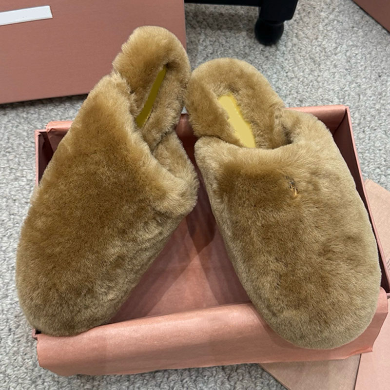 Ciabatte invernali da donna in montone sintetico per interni ed esterni, versatili, calde, soffici, con diapositive fuzzy, sandali da donna, con pun