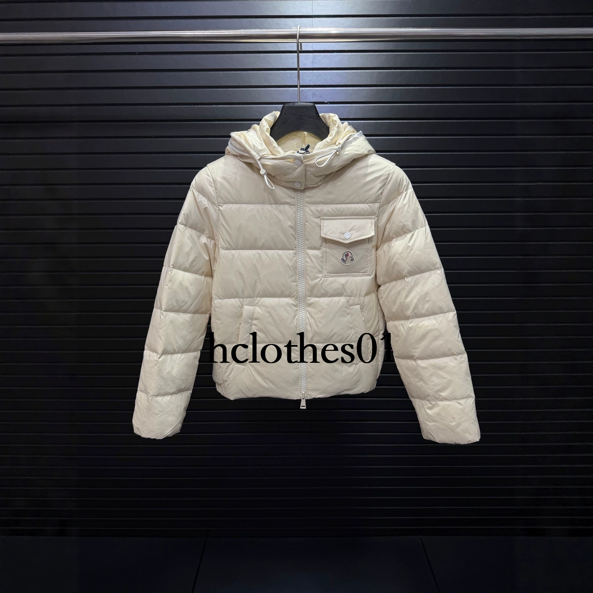 Designer women's down jacket 26s autumn/winter women's lightweight short shiny detachable hooded down jacket