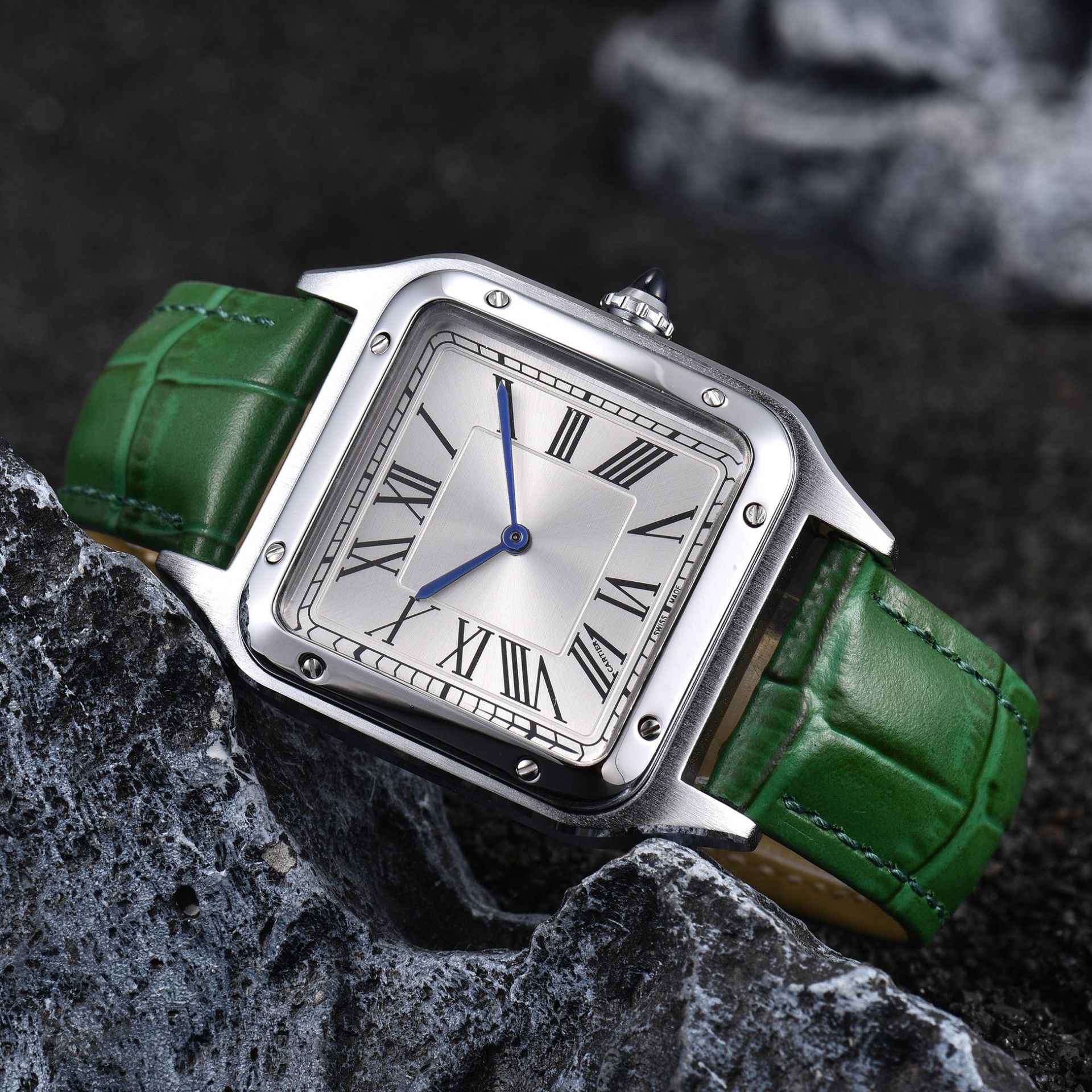 Montre à Quartz carrée de luxe pour femmes, mode affaires loisirs veilleuse étanche bande d'acier montre bracelet en acier cuir couple pour montr