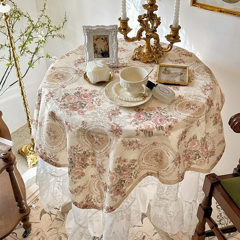 Nouveau Nappe en dentelle blanche Double couche Vintage de Style français romantique