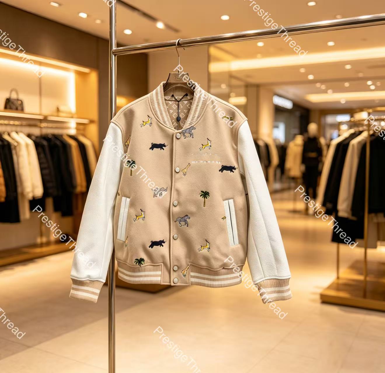 High-Quality Designer Men's Jackets with Animal Embroidery Baseball Jacket 2026 New Style Baseball Coat Men's Plus-Size Outerwear