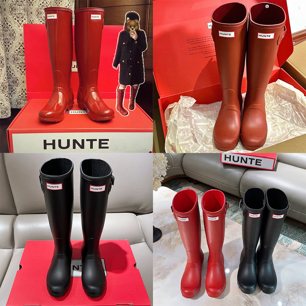 Designer Paris Rain Boot Hunters Rain Boots Womens Luxury CC Logo Caoutchouc Waterproof Wellies for daily outdoor wear Fall winter Ladies Stylish Ra