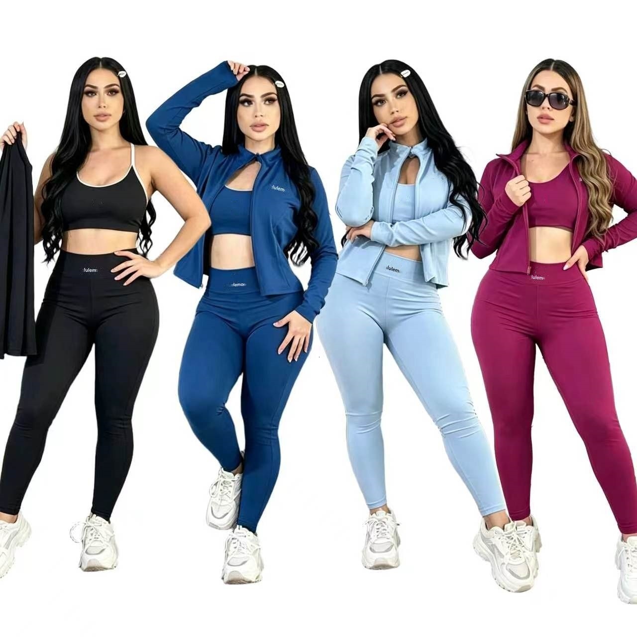 Plus Size Spring Autumn Womens Sports Tracksuits Designer Yoga Wear Print Loose Short Sleeve T Shirt Tight High Waist Wrap Pants Set
