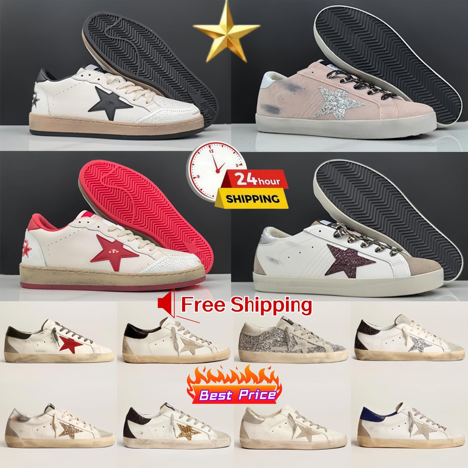 Free Shipping designer Brand Men Women sneakers Ball Star Shoes Do old Dirty Leather Classic Casual Loafers super star shoes old school Italy Sneake