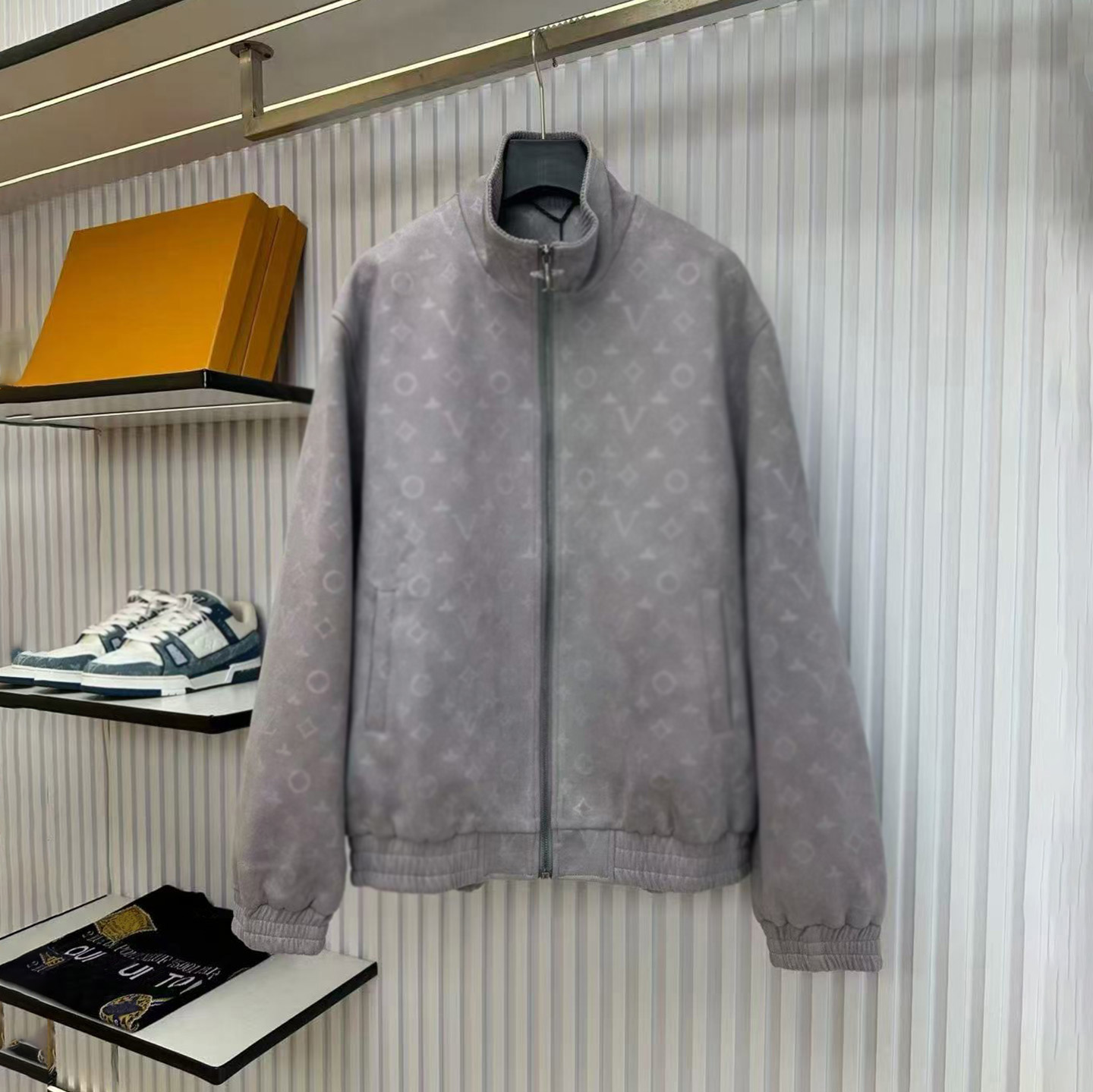 Designer Brand High Quality Men's Jacket Retro Style Full Letter Printed Suede Short Jacket Stand Collar Luxury Trendy Jacket Women's Jack