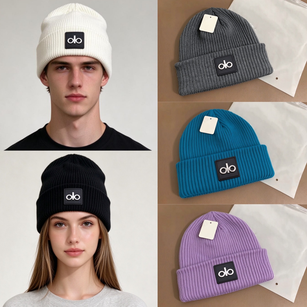 aIolys Designer Beanie Luxury Hats Knitted Bonnets Women Men Winter Hat Fall Thermal Skull Cap Casual Travel Classical Beanies black white gray Bonn