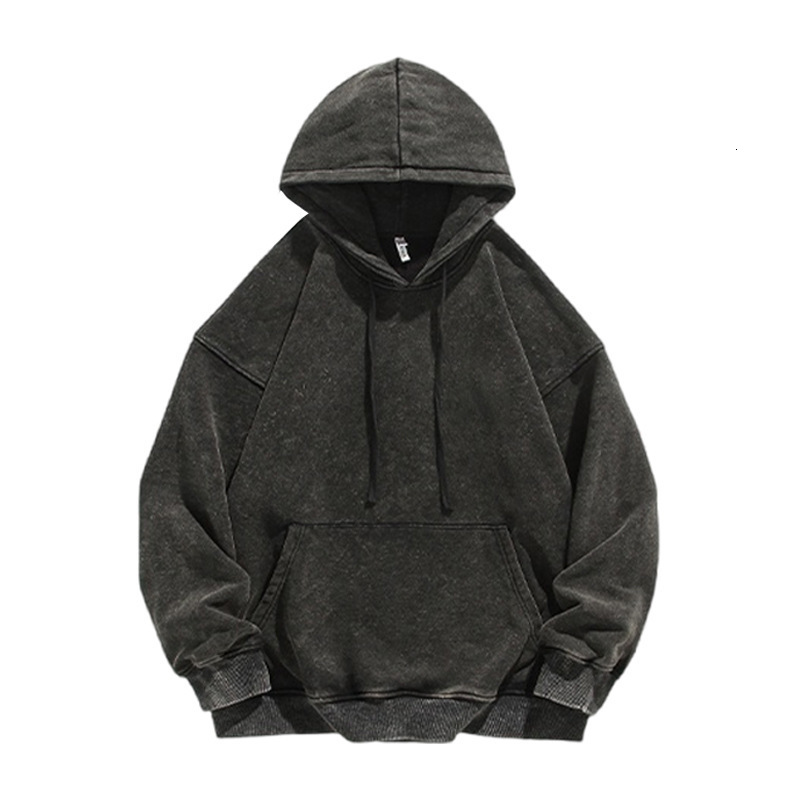 Spring Autumn Washed Hoodies Men Cotton High Street Vintage Oversized Sweatshirts Y2k Hoody Harajuku Tops 240828