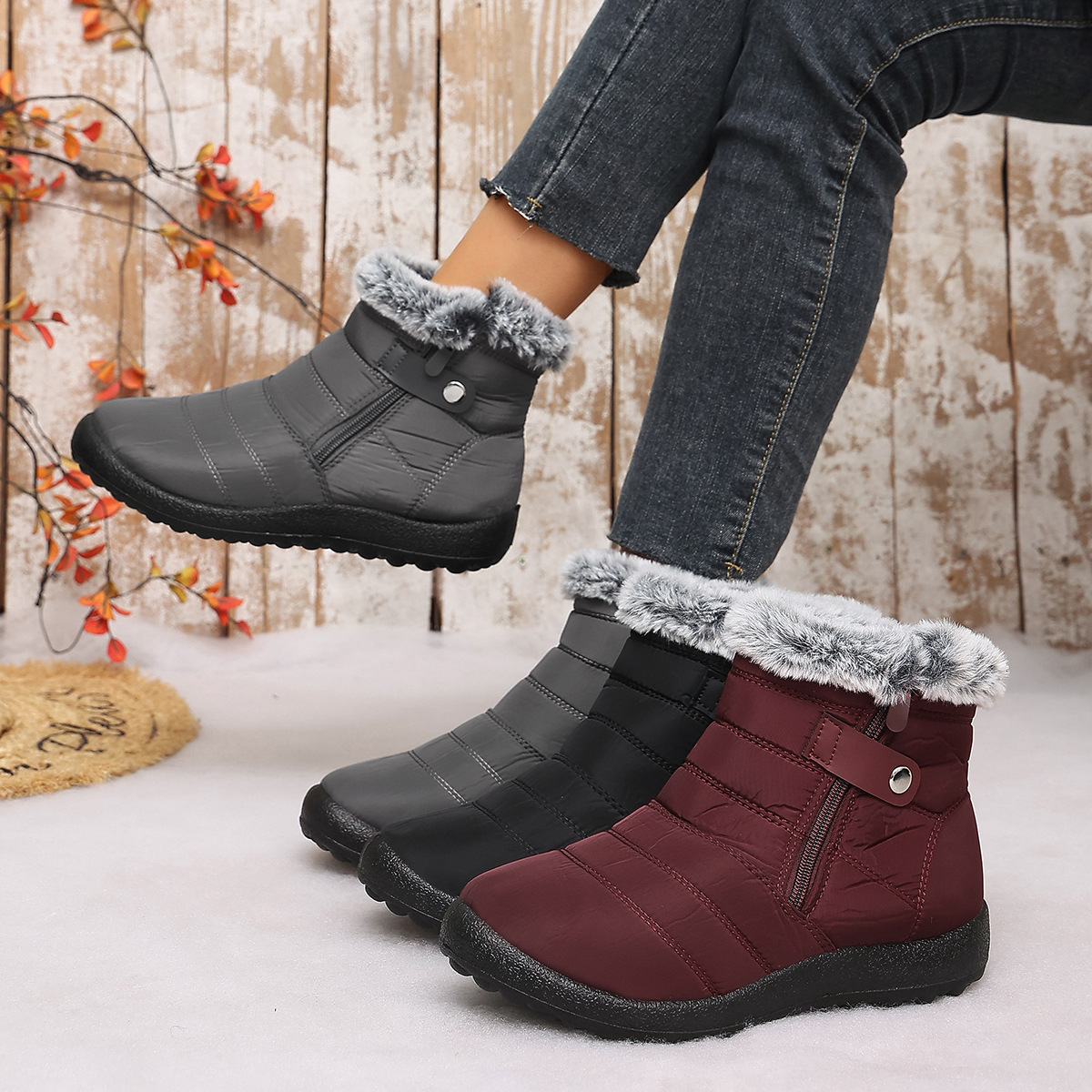 Designer Luxurious New Winter Men's Cotton Boots For Outdoor Warmth High-top Women's Cotton Boots Couple Style Casual Large Size Snow Boot