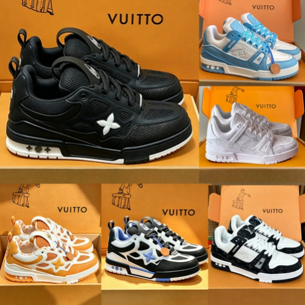 Designer Shoes Low Lus Trainers Skate Casual Vintage Sneaker Cowhide Upper Breathable Insole Non Slip Rubber Outsole Fashion Top Sports Shoe For Men