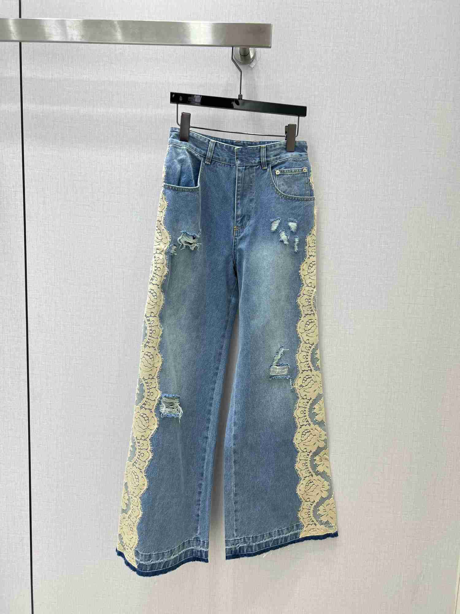 Light 2026 Blue Women's Jeans White Lace Jeans For Womens 52580 S261013LVJP