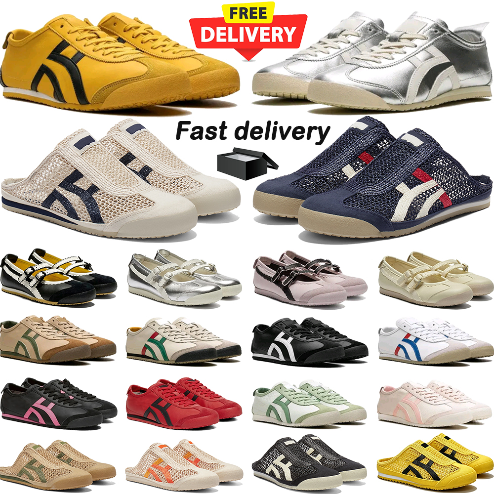 With box designer sneakers Tiger shoes Mexico 66 Sabot slippers mary jane shoes mens womens sandals mules shoes ballet flats outdoor ballerine train
