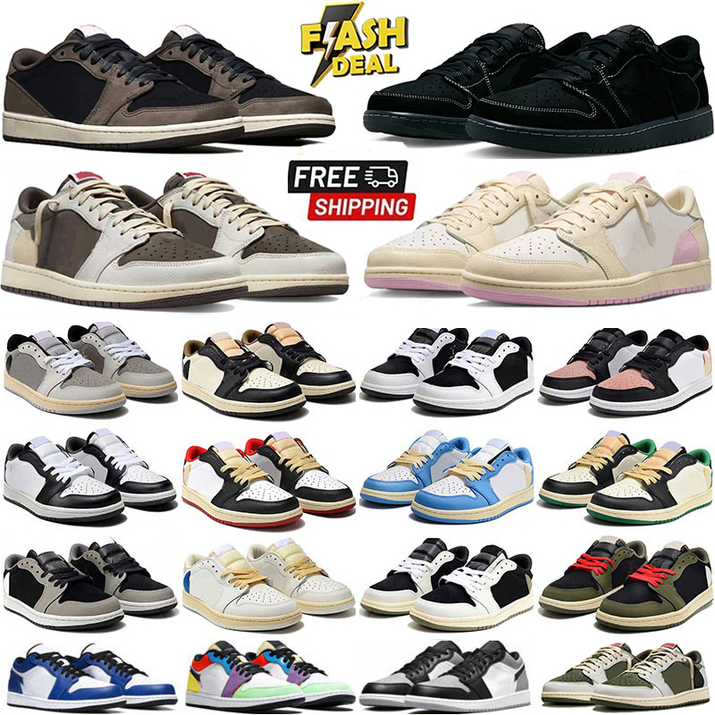 Designer 1s Low Basketball Shoes 1 Sneakers UNC Pine Green Pairs University Blue Smoke Grey Red Yellow Banned Bred Black Toe Court Purple Men Women
