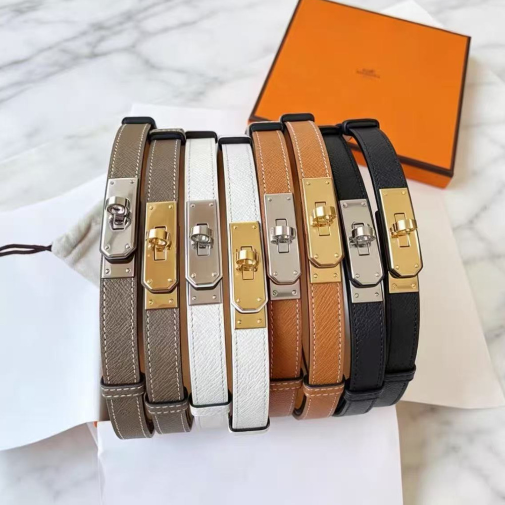 Belts Designer belt Women Thin Leather Belt Turn Lock Buckle Fashion Waist Belt for Daily Outfit style Full color range Simple style Comes with dres