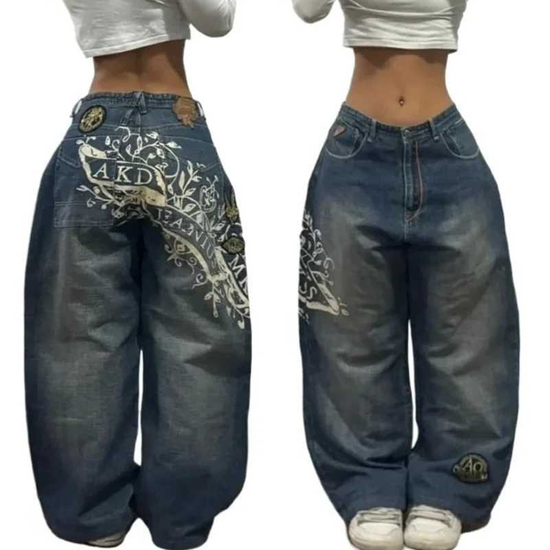 Trend 2024 Retro Embroidery Pattern Jeans For Men And Women Wide Pants Strtwear260130ww S261013P0K1
