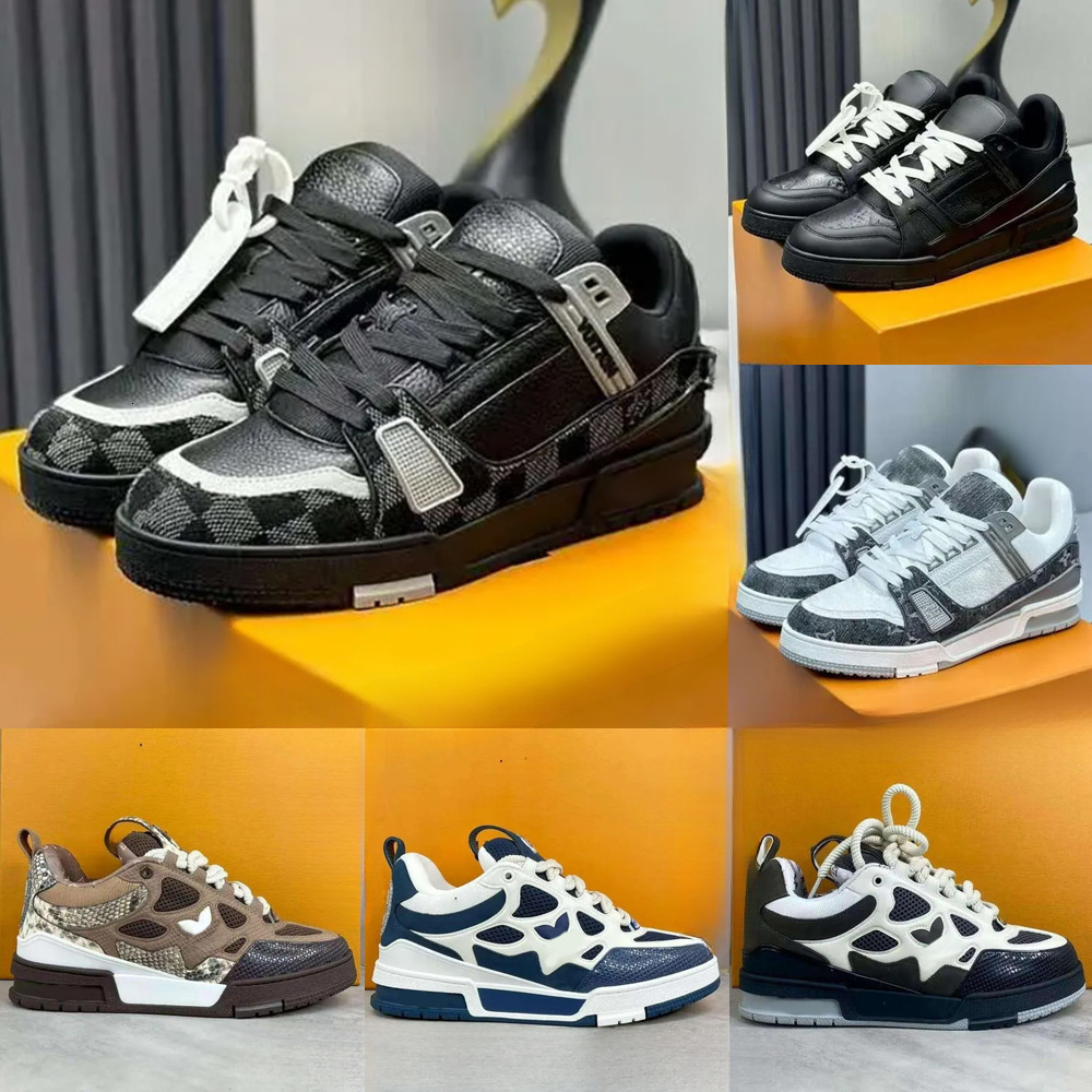 Top Quality Designer Skate V Plate Forme Lvlyness Designer Virgil Skate Sneakers Top Quality Women Mens Bread Shoes Increasing Thick Soledleather fl