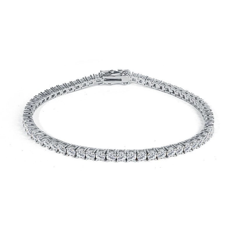 High-End Tennis Chain Full Diamond Bracelet Single Row Cubic Zirconia European And American Hip-hop Fashion Unisex Jewelry Hot Selling