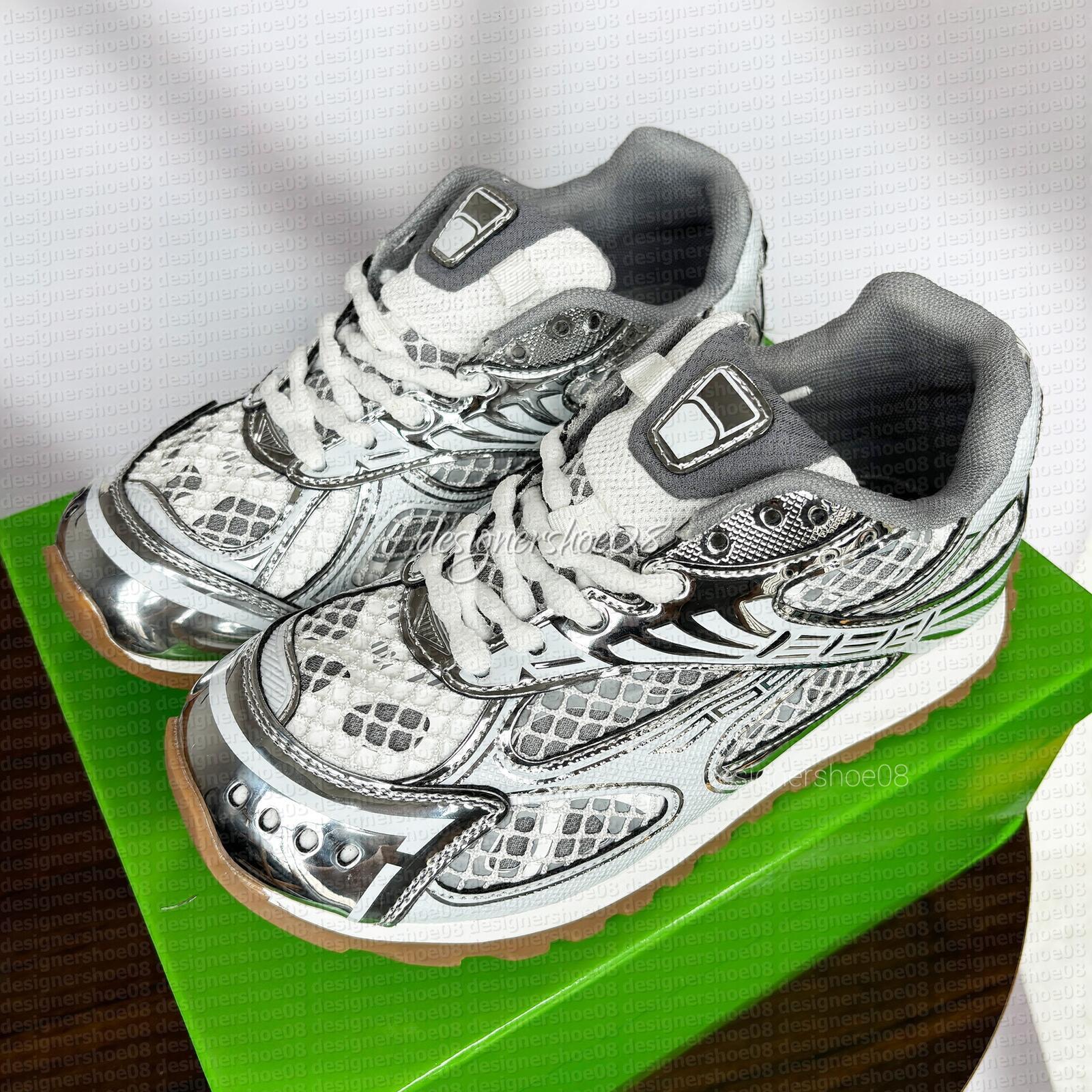 Designer Men Women Mesh Nylon Fabric Sneakers Sports Leather Mesh Breathable Matching Lace Up Casual Thick Soled Mixed Color Running Trainers With b