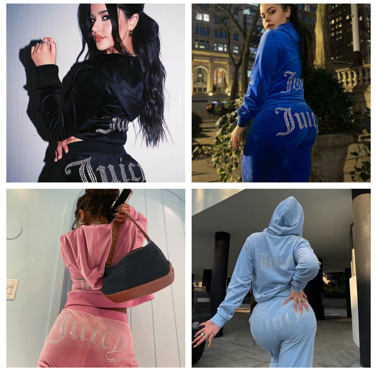 Juicy Couturelys Tracksuit Yoga Set Fashion Rhinestone Womens Embroidery Graphic Hoody Sweatshirt Jacket Sexy Slim Sportswear 2 Piece Juicywomen Tra