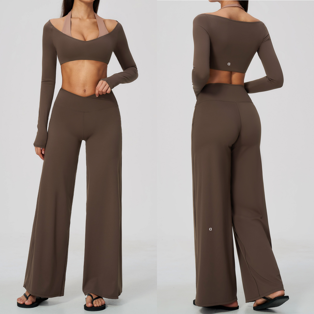 2982A Breathable Two-Piece Workout Outfits Breathable Yoga Fitness Tops Gym Bra High Waisted Womens Sports Trousers for Yoga Stylish Fitness Pants G