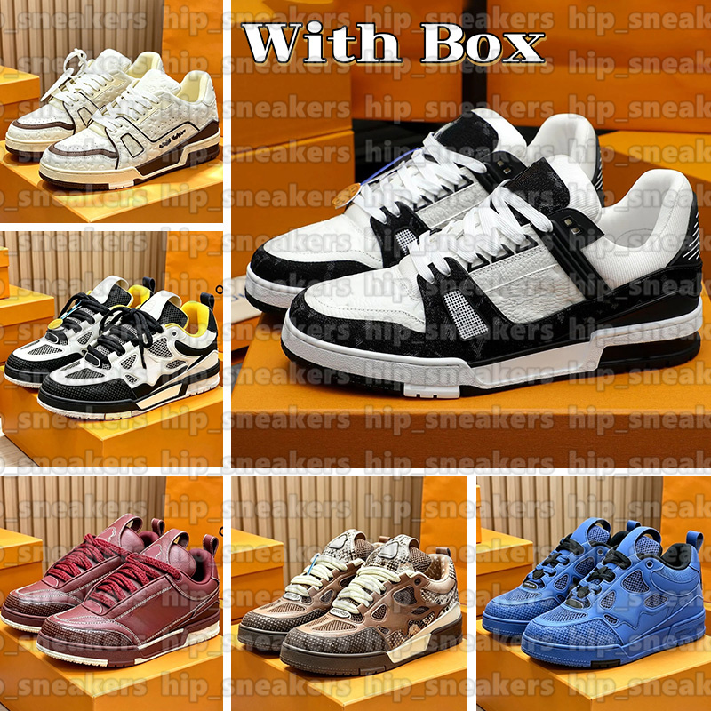 Top Quality Designer Skate Shoes Trainers Mens and Womens Sneakers Casual Running Lace-up Low-top Sport Breathable Black White With Box