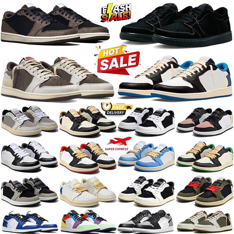 Designer 1s Low Basketball shoes OG 1 sneakers Black Phantom Triple White University Blue Bred Toe Light Smoky Grey Mens Womens Outdoor Sports train