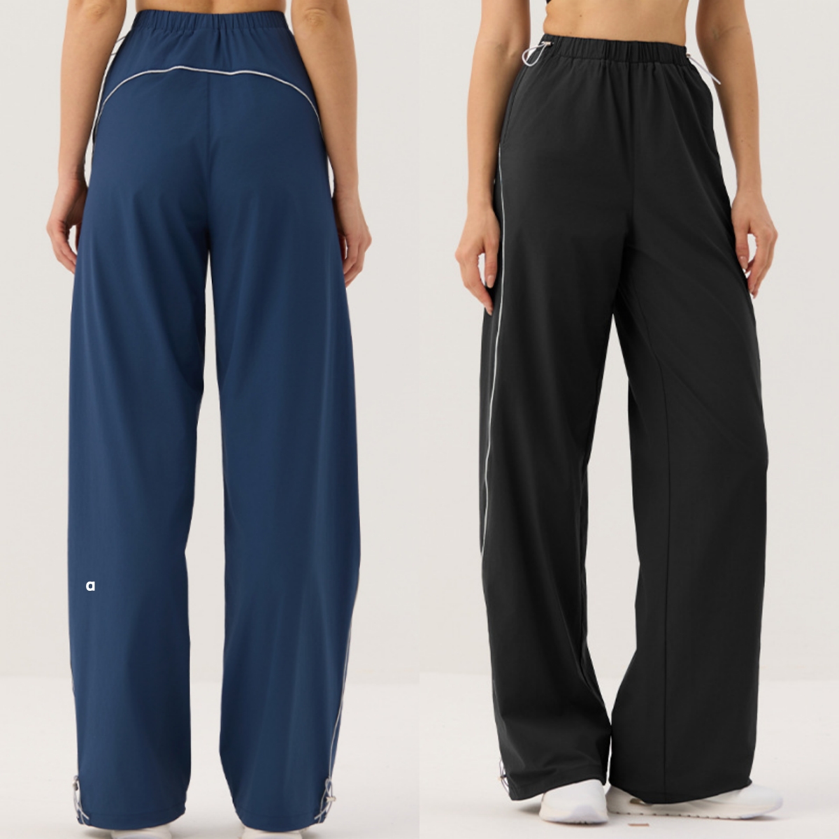 A3114 Pantalon de yoga nouveau style avec cordon de serrage à la taille, jambe droite, jambe large pour femme, coupe ample, vêtements d'extérieur