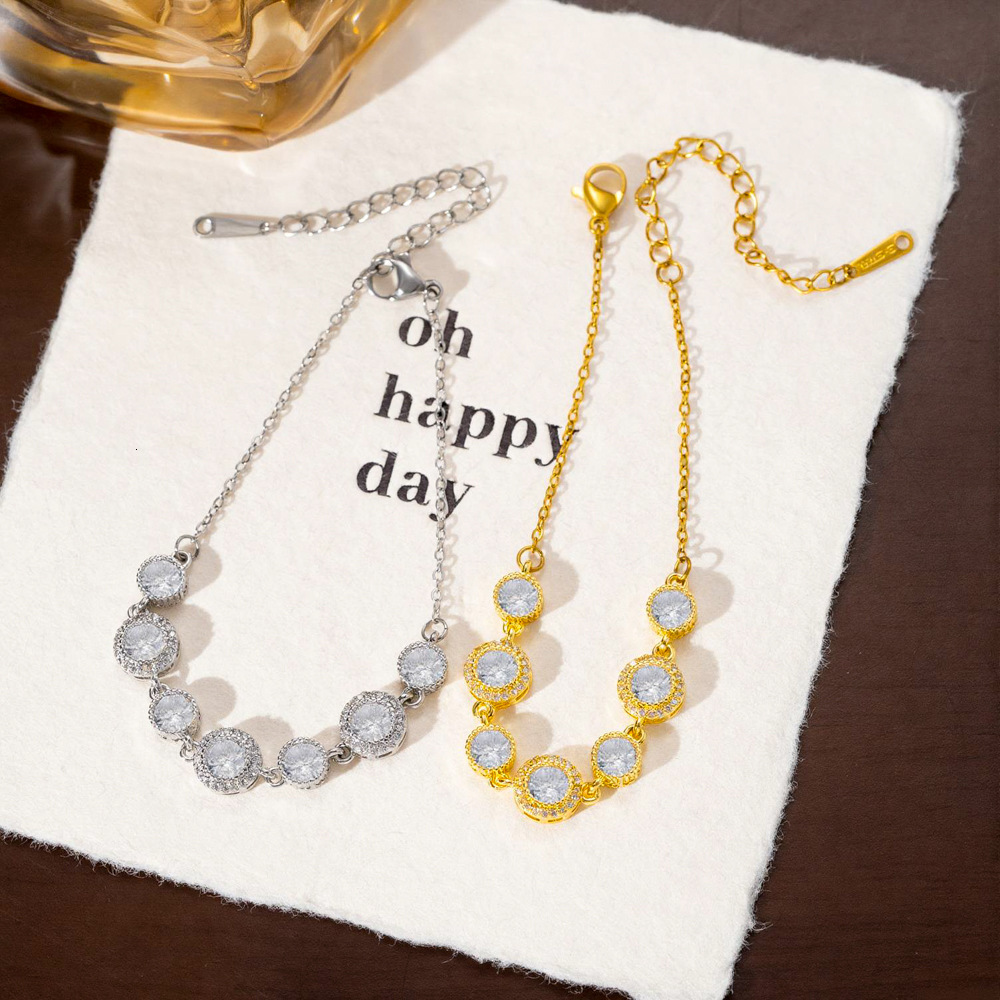 Fashionable New Round, Full-Diamond, Micro-Paved Bracelet Women, Exquisitely Retro, High-End, Light Luxury, Versatile, And Perfect For Layering