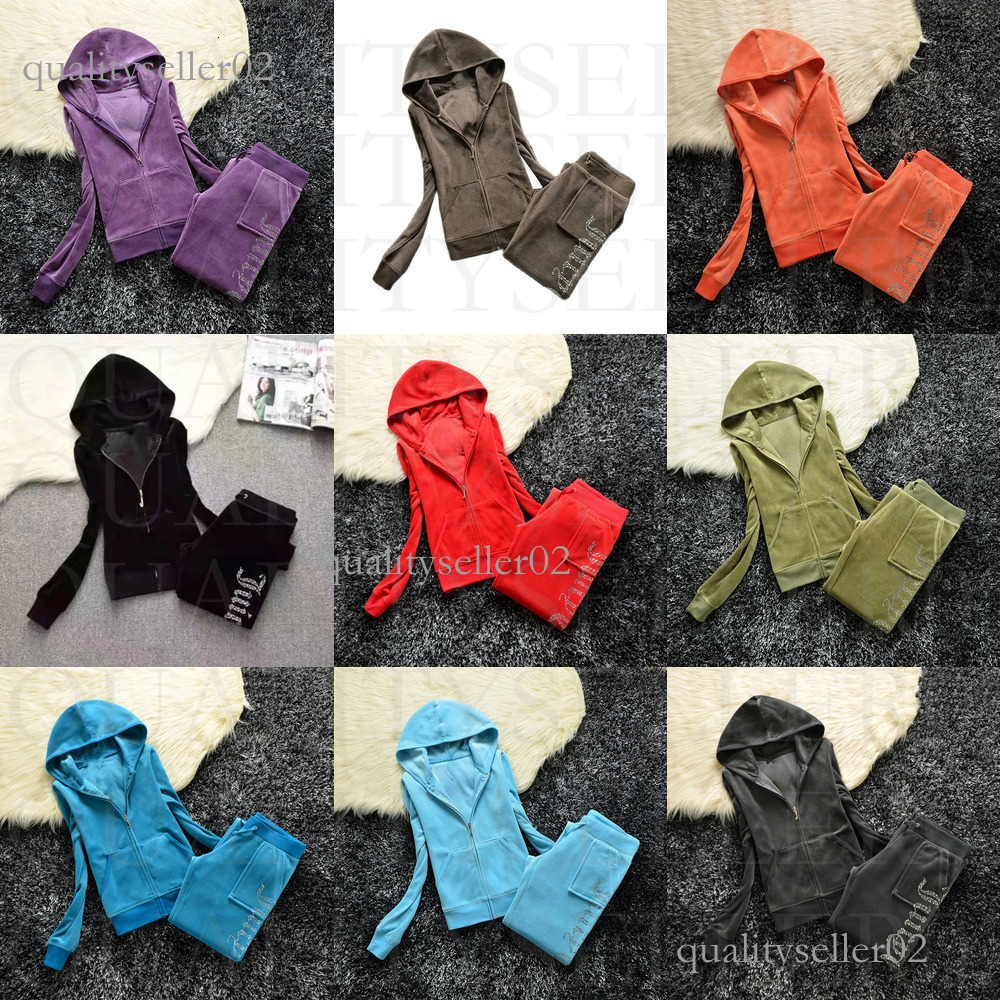 Two Piece Pants Velour Spring Autumn Sportswear Fashion Suit XS 3XL Velvet Womens Tracksuit