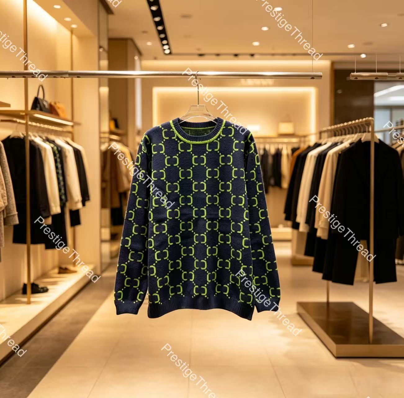 Designer High-Quality Men's Sweaters Full Double G Letter Jacquard Crewneck Fashion Casual Plus-Size Menswear
