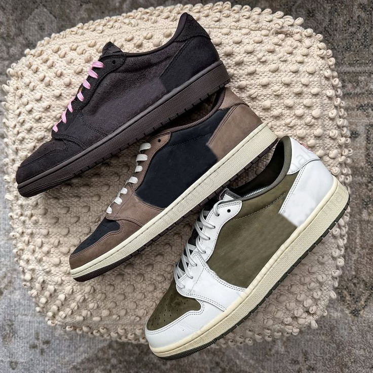 Designer Low 1 basketball shoes 1s OG Mens Womens Trainers Sneakers Trend Fashion Versatile Casual Skate Shoes Shock Absorption Low-Top Pink Mocha B