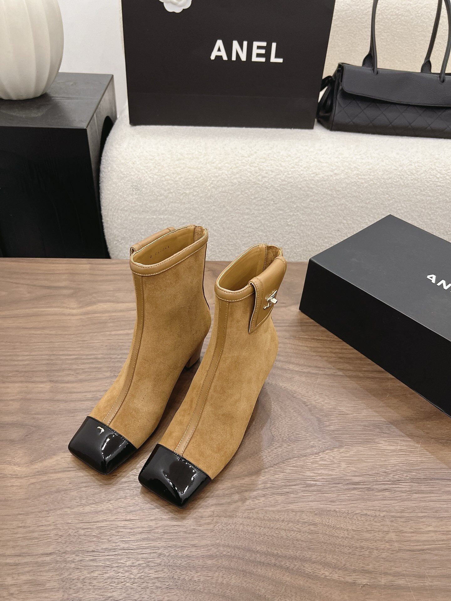 Fashion Luxury Designer Brown Ankle Boot Leather Booties High Heel Patent Toe Womens Formal Dress Office Winter Comfort Quality Modern Stylish Blue