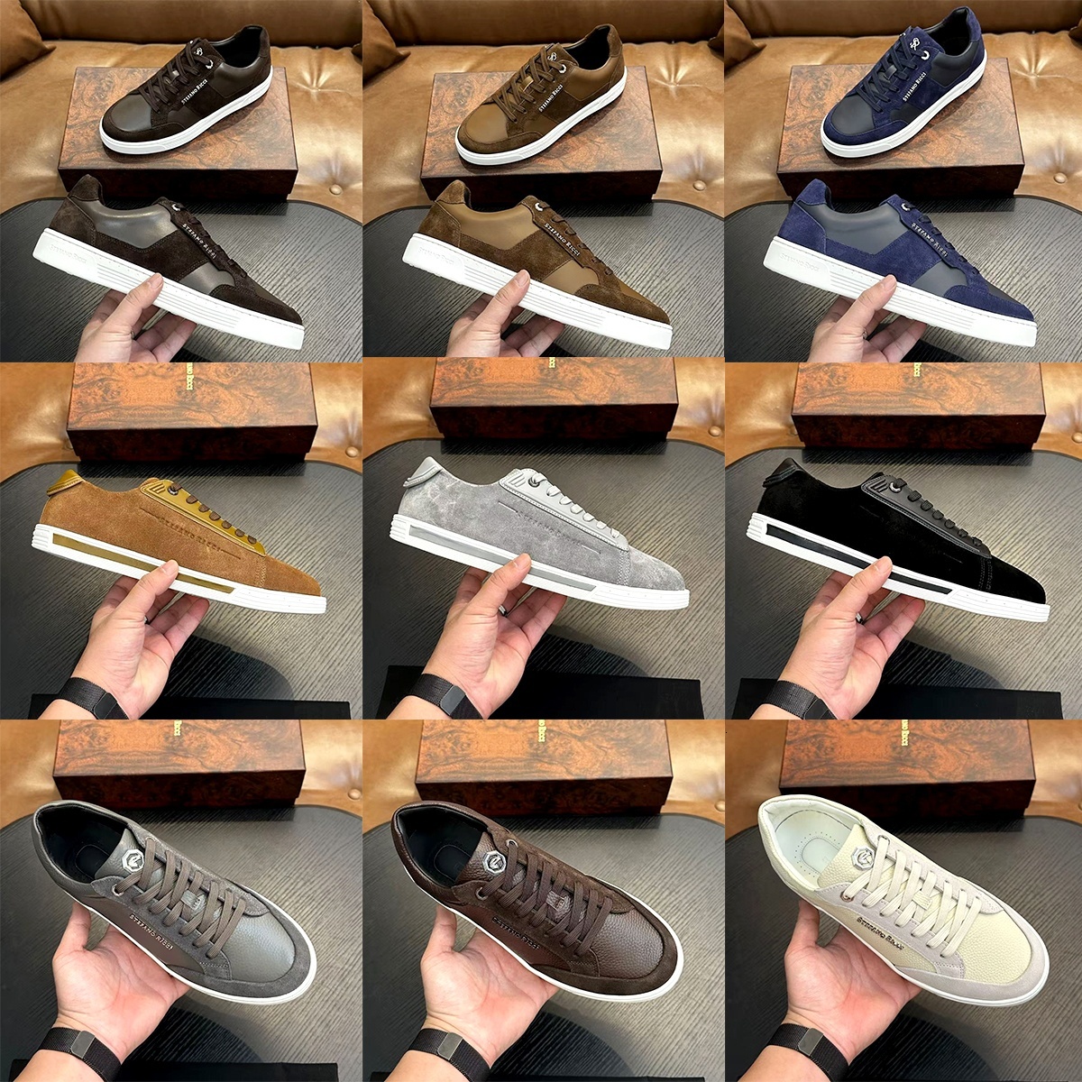 StefanoRicci sneakers 10A+quality run low top casual shoe dress Designer high end ricci tennis Men Eaglehead basketball Suede Outdoor trainer luxury