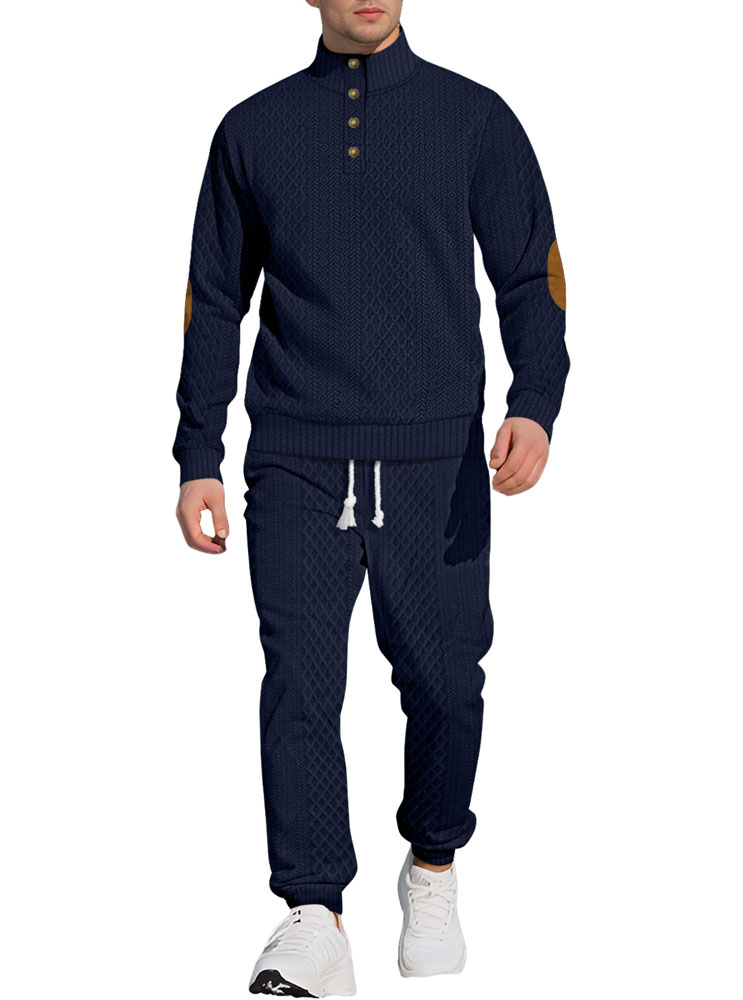 Men Tracksuits Set Spring Autumn Long Sleeve Hoodie button Jogging Trouser europe size Patchwork Fitness Run golf Suit Casual Clothing Sportswear