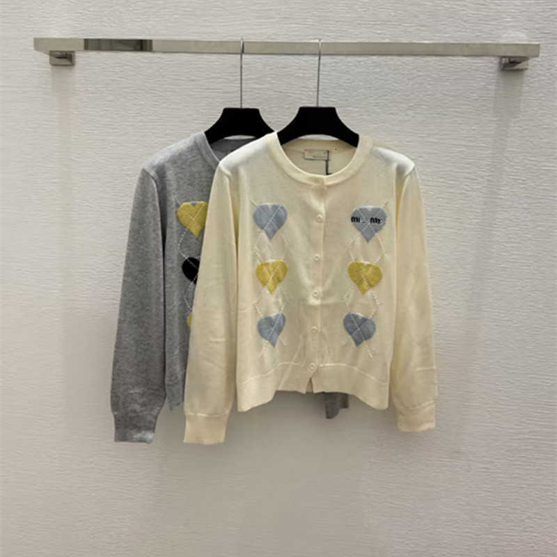 Women's Knits Tees Designer High-end M Brand 26 Early Autumn NewJacquard Embroidered Letter Knit Cardigan designer clothes women