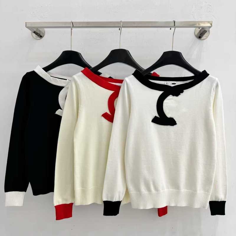 Women's Sweaters Designer Nanyou high-quality, color-blocked, letter-printed, elegant knit top, a luxurious piece for women, suitable for autum