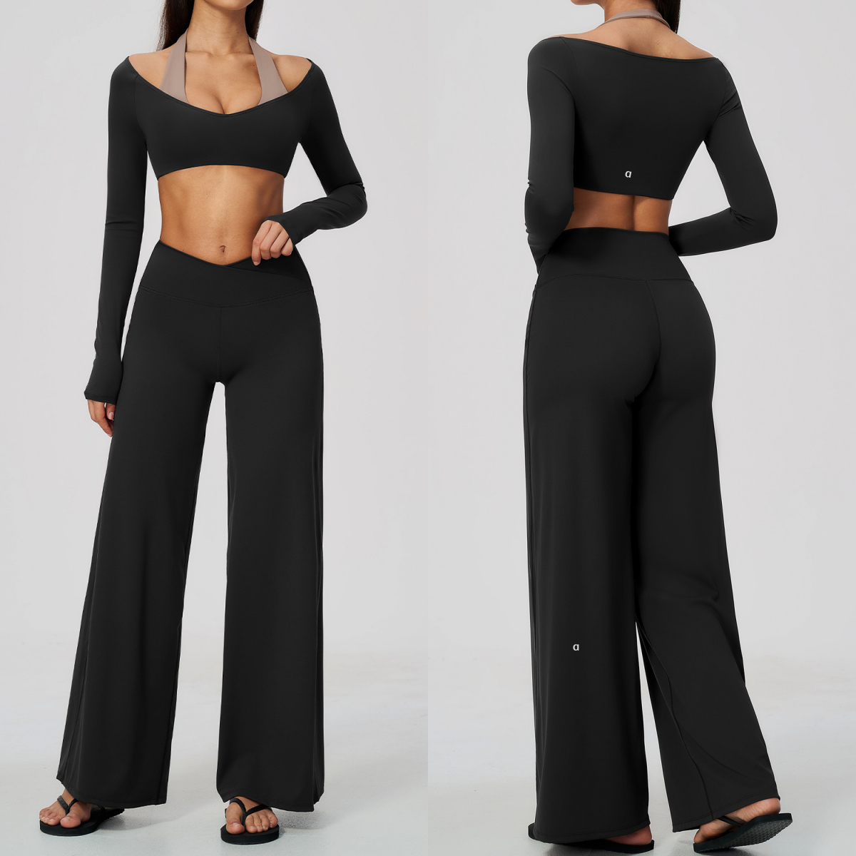 A2982 Breathable Two-Piece Workout Outfits Breathable Yoga Fitness Tops Gym Bra High Waisted Womens Sports Trousers for Yoga Stylish Fitness Pants G