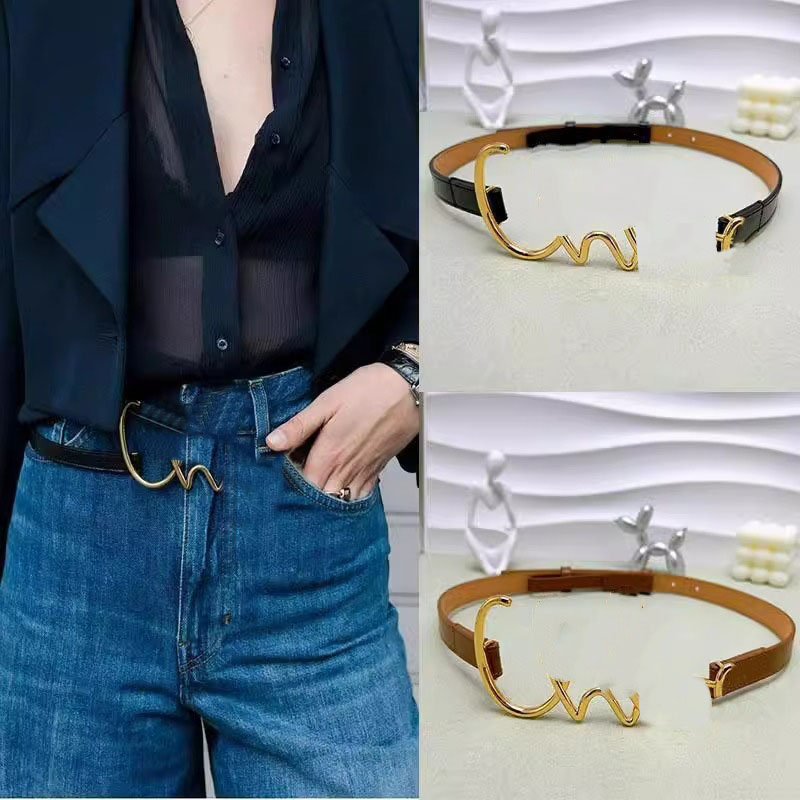 Designer women belt high quality women real leather belt vintage classic letter buckle belt width 2cm Match skirts pants coats with gift box
