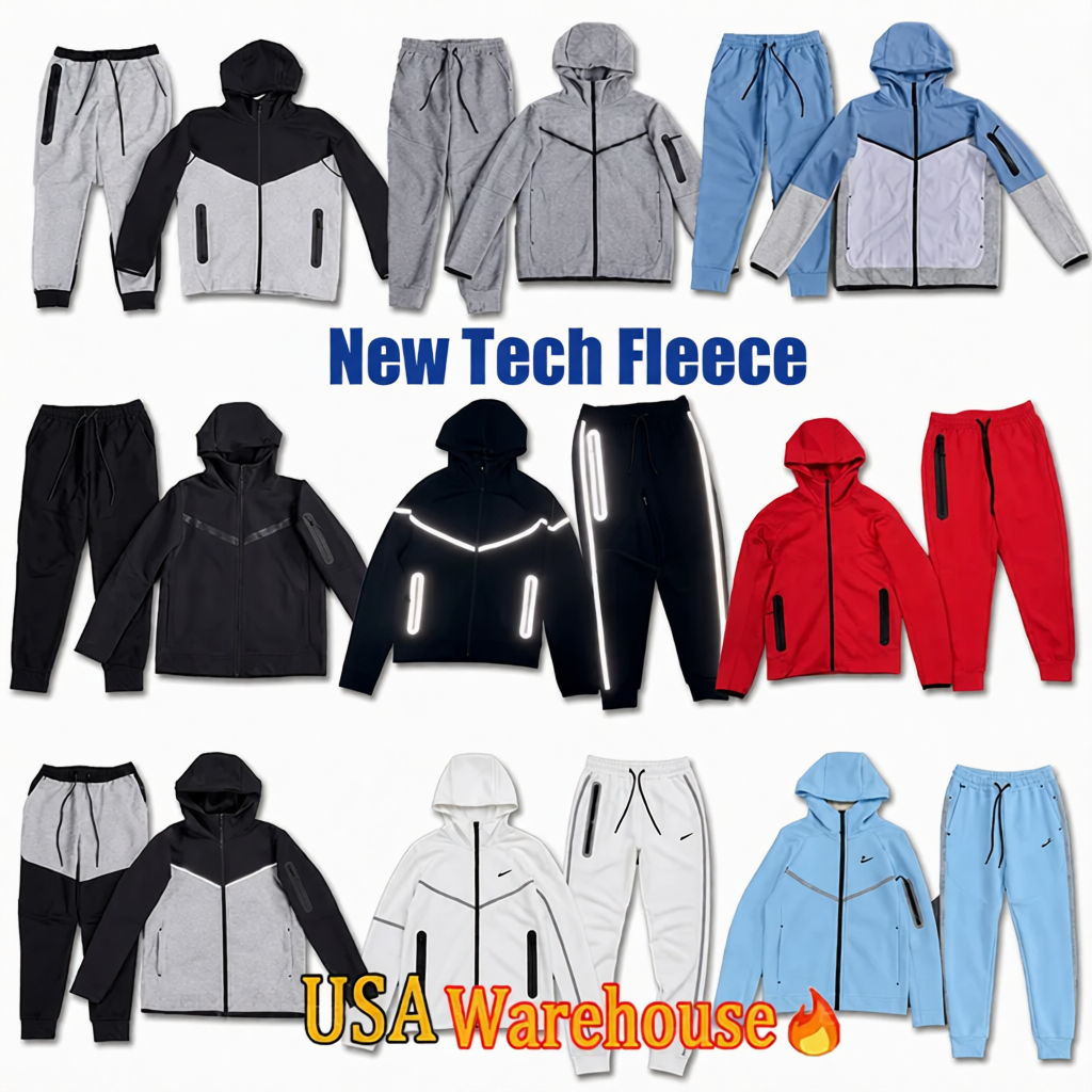 Mens Teach Fleece Tracksuits Designer Hoodies Jacket pants Jogger suits Casual Sportswear Set techfleece 100% cotton Fashion Zipper Sweatshirt Suit