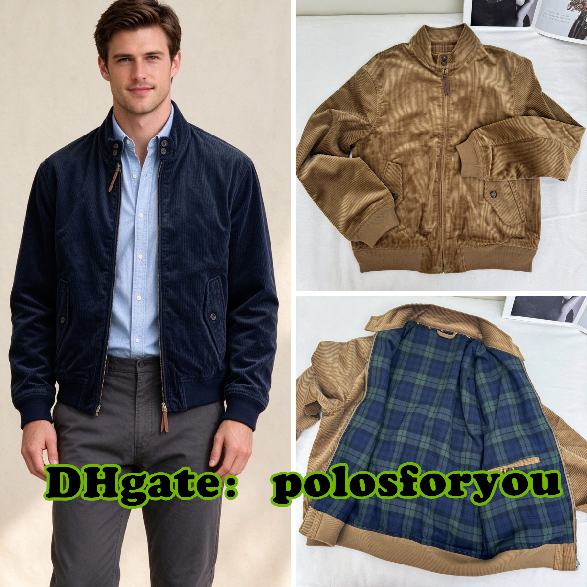 polo jacket man mens jacket winter jacket men designer vintage Vintage Retro corduroy Men's winter coats Unisex high-quality Short Jacket size